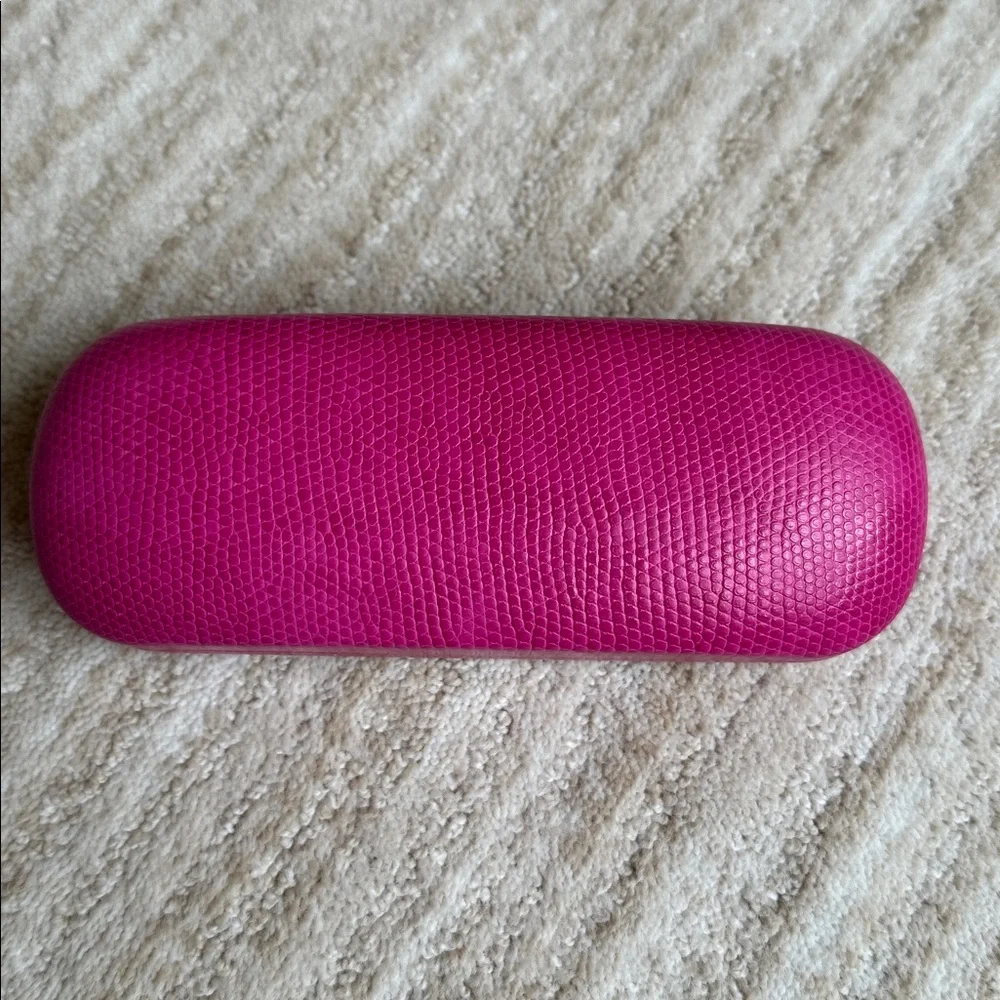 Lilly Pulitzer Hot PINK Fuchsia Clamshell Eyeglass Case Hardcase Snake Reptile